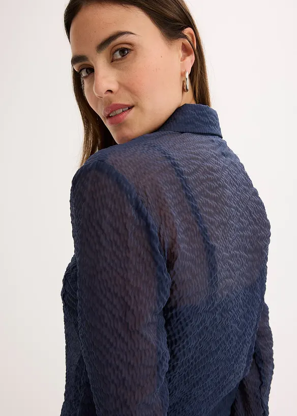 Bluse i strukturert, transparent materiale, bonprix