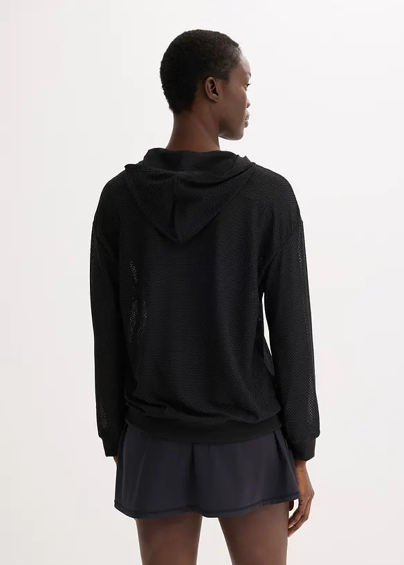Transparent treningsjakke i mesh, oversized, bonprix