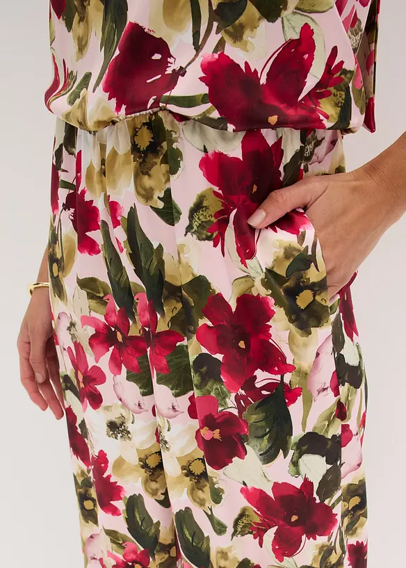 Jumpsuit i glinsende sateng, bonprix