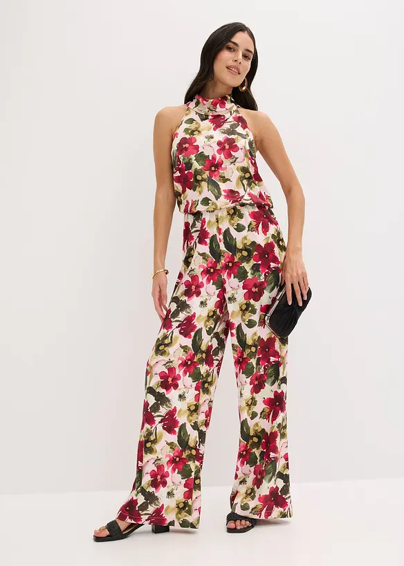 Jumpsuit i glinsende sateng, bonprix
