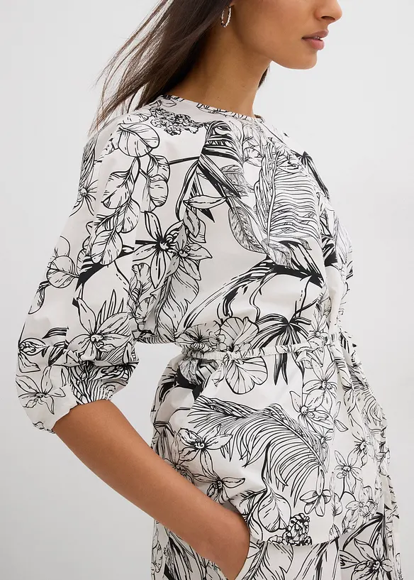 Kortermet bluse av 100% bomull, bonprix