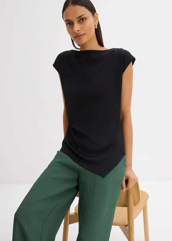 Asymmetrisk topp i behagelig scuba-materiale, bonprix