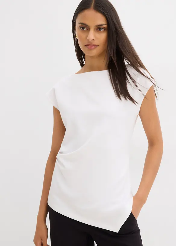 Asymmetrisk topp i behagelig scuba-materiale, bonprix