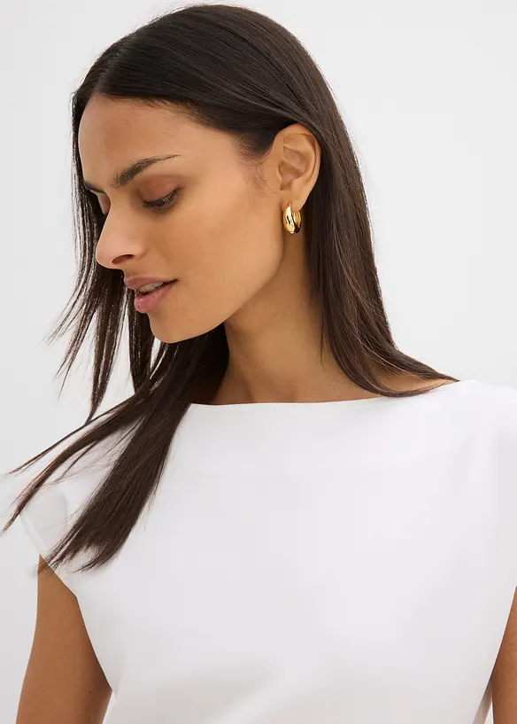 Asymmetrisk topp i behagelig scuba-materiale, bonprix