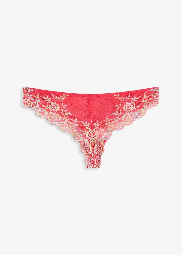 Stringtruse med flerfargede blonder, bonprix