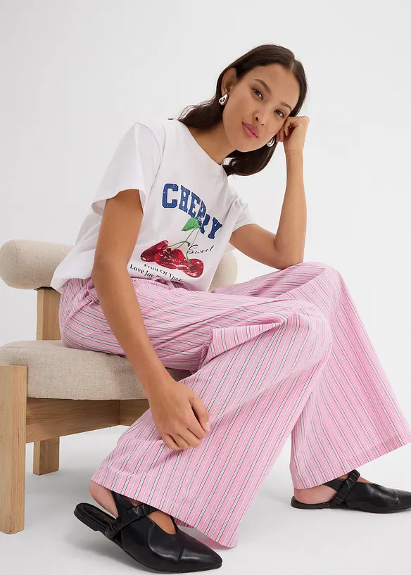 Slip on-bukse av ren bomull, bonprix