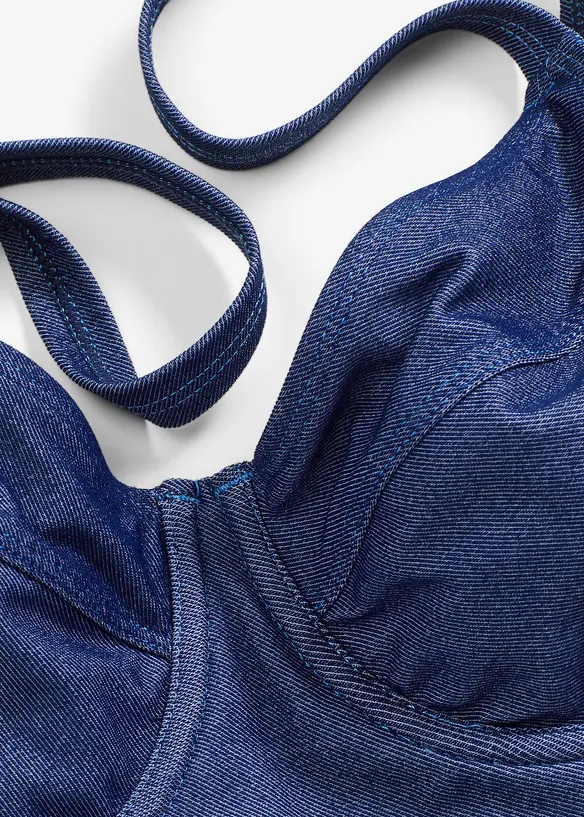 Badedrakt med spiler i denimlook, bonprix