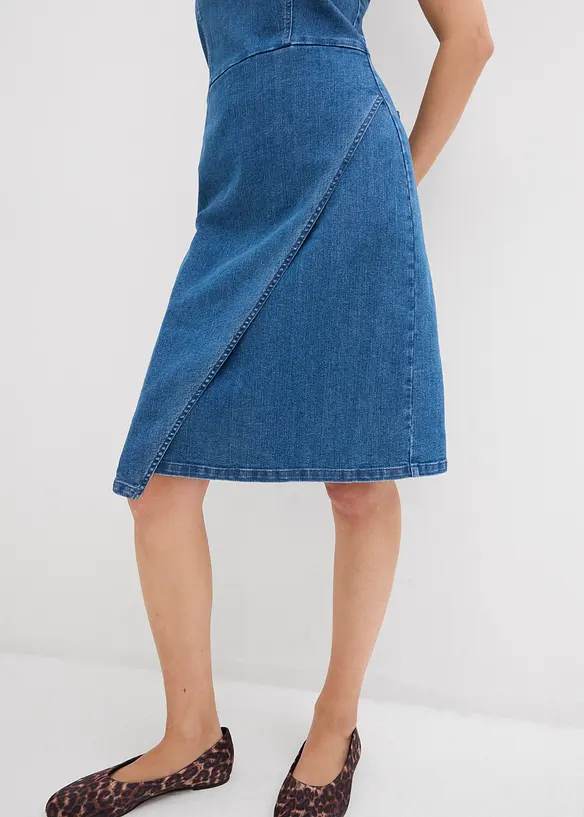 Denimkjole i omslagsstil, bonprix