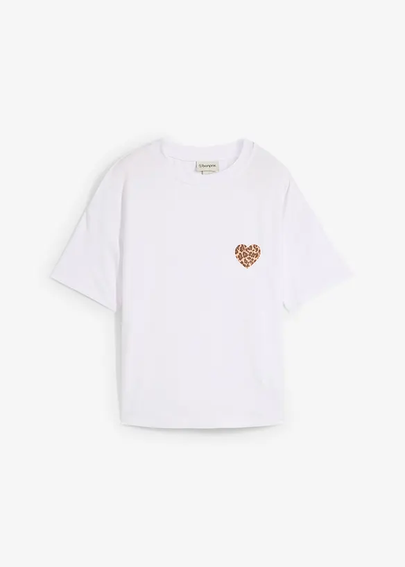 Kort T-skjorte med lave skuldre, bonprix
