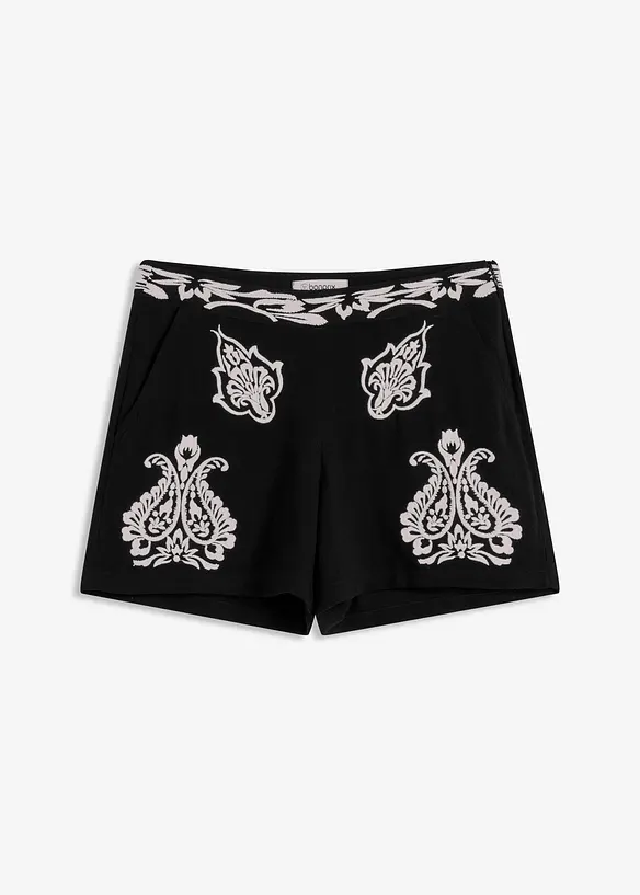 Shorts med broderi, av myk viskosemiks, bonprix
