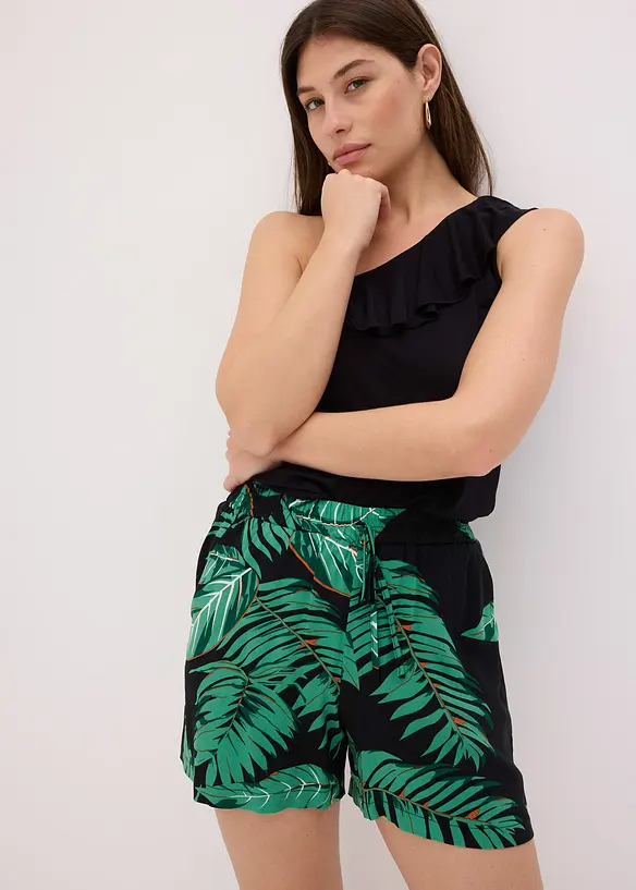 Shorts med print av lett viskose, bonprix