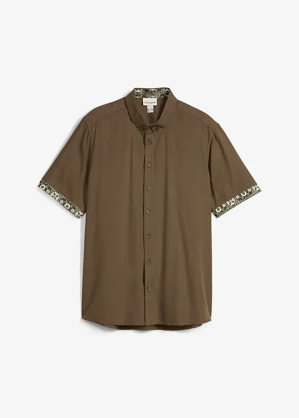 Kortermet skjorte i viskose, Slim Fit, bonprix
