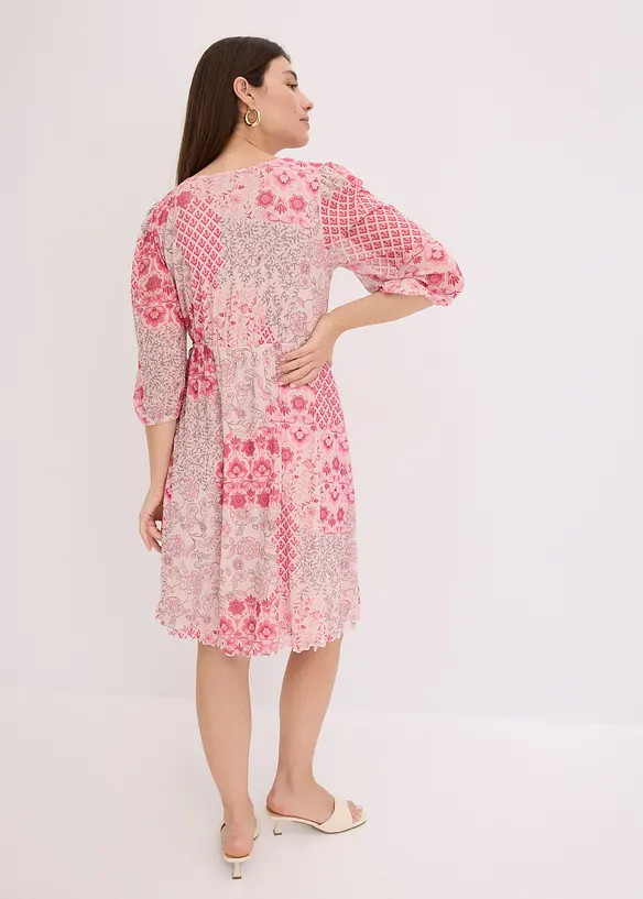 Mesh-tunikakjole med print, bonprix