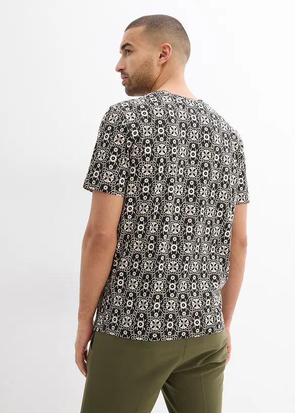 Henley T-skjorte i 100% &oslash;kologisk bomull, bonprix