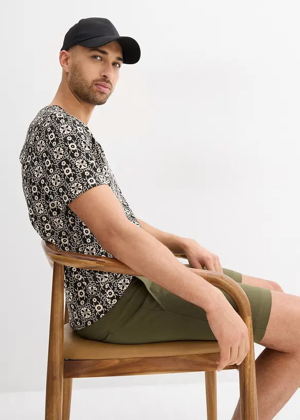 Henley T-skjorte i 100% &oslash;kologisk bomull, bonprix