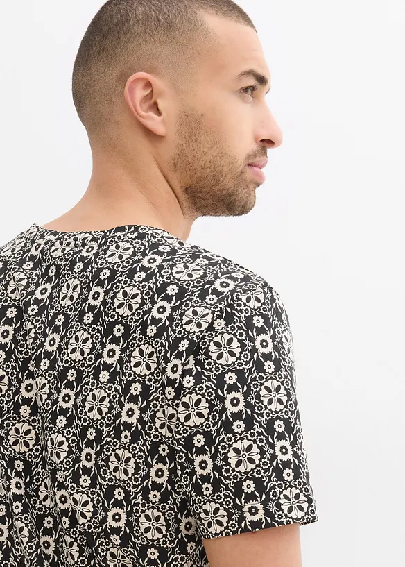 Henley T-skjorte i 100% &oslash;kologisk bomull, bonprix