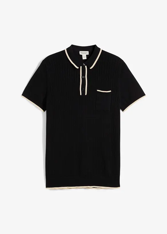 Poloskjorte med kontrastfargede detaljer, bonprix