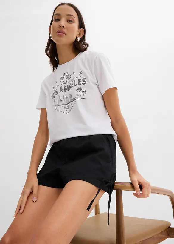Pull on-shorts i elastisk bomullsmiks, bonprix