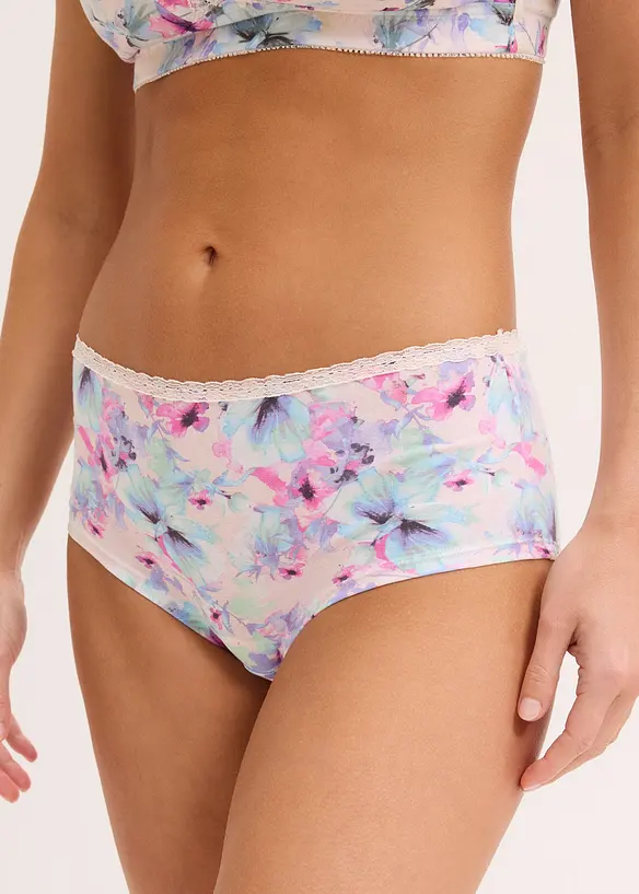 Truse med økologisk bomull og høy midje (4-pack), bonprix