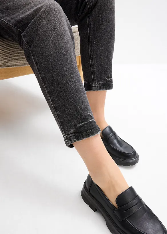 Mom-jeans High Waist, Low Stretch, cropped, bonprix