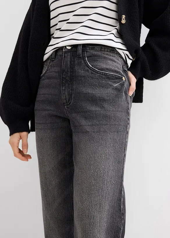 Mom-jeans High Waist, Low Stretch, cropped, bonprix