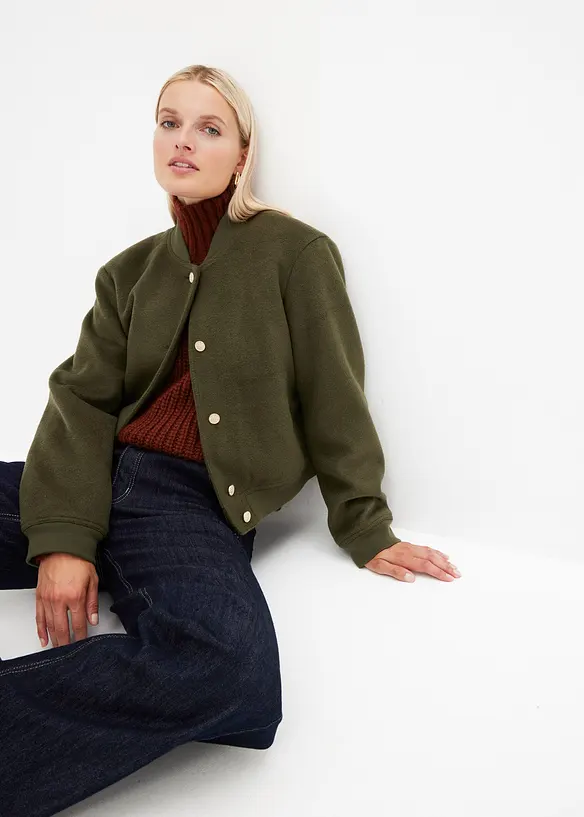 Bomberjakke med ull-look, bonprix