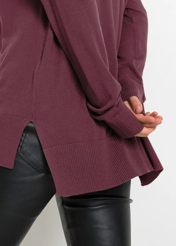 Oversized, strikket genser i viskosemiks, bonprix