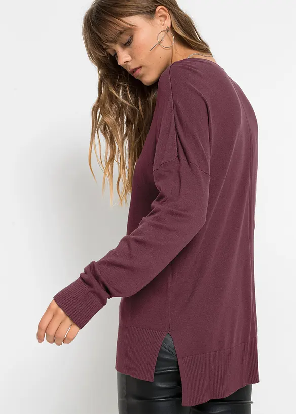 Oversized, strikket genser i viskosemiks, bonprix