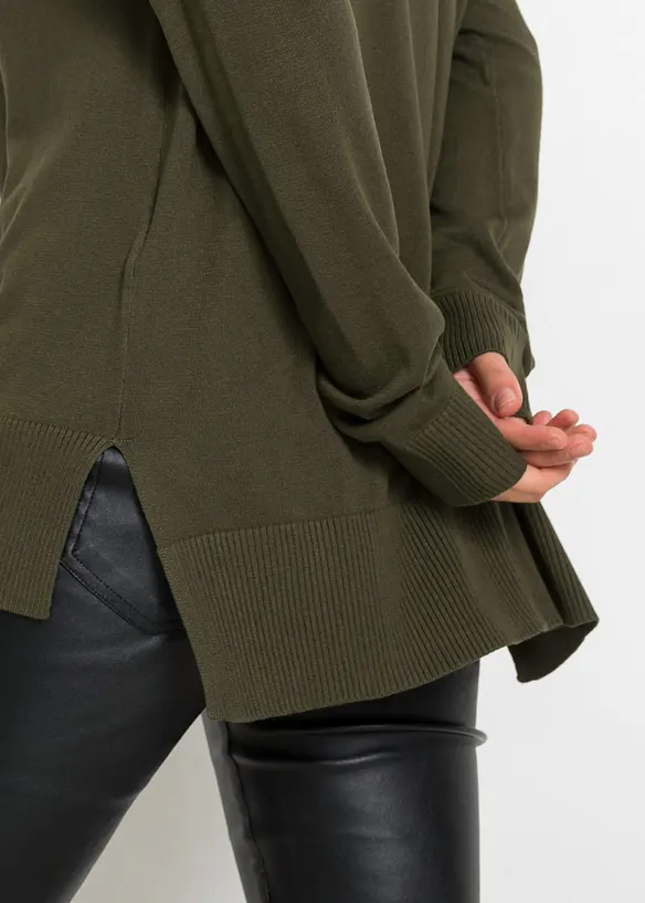 Oversized strikkegenser i viskosemiks, bonprix