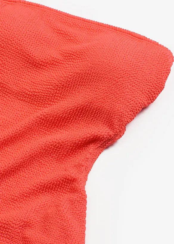 Badedrakt i strukturmateriale med transparente stropper, bonprix
