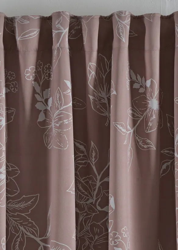 Mørkleggingsgardin med bladmønster (1-pack), bonprix