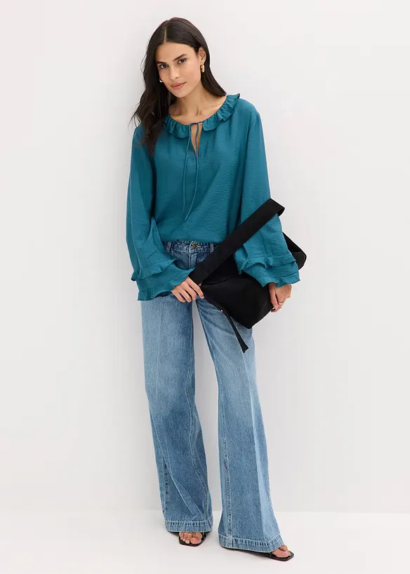 Bluse i lett viskosemiks og bohemsk stil, bonprix