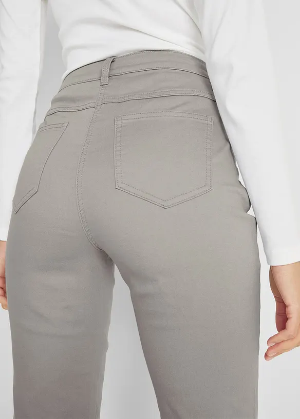 Bukse med stretch og rette ben, Mid Waist, bonprix