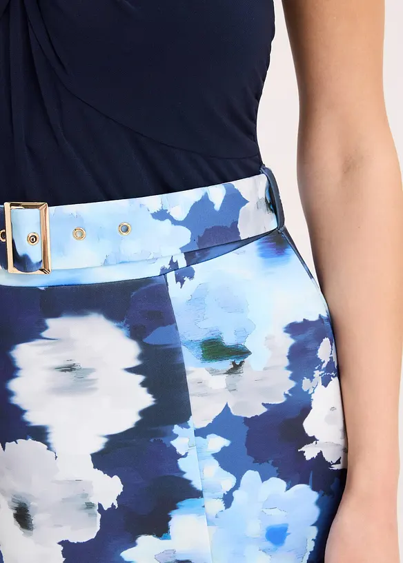 Carmen-kjole med drapering og belte, bonprix