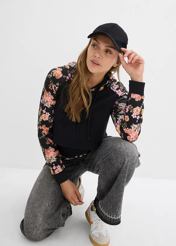 Myk 2-i-1-mamma-/ammesweatshirt med hette, bonprix