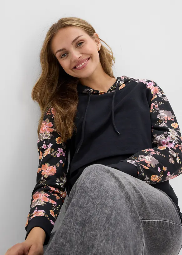 Myk 2-i-1-mamma-/ammesweatshirt med hette, bonprix