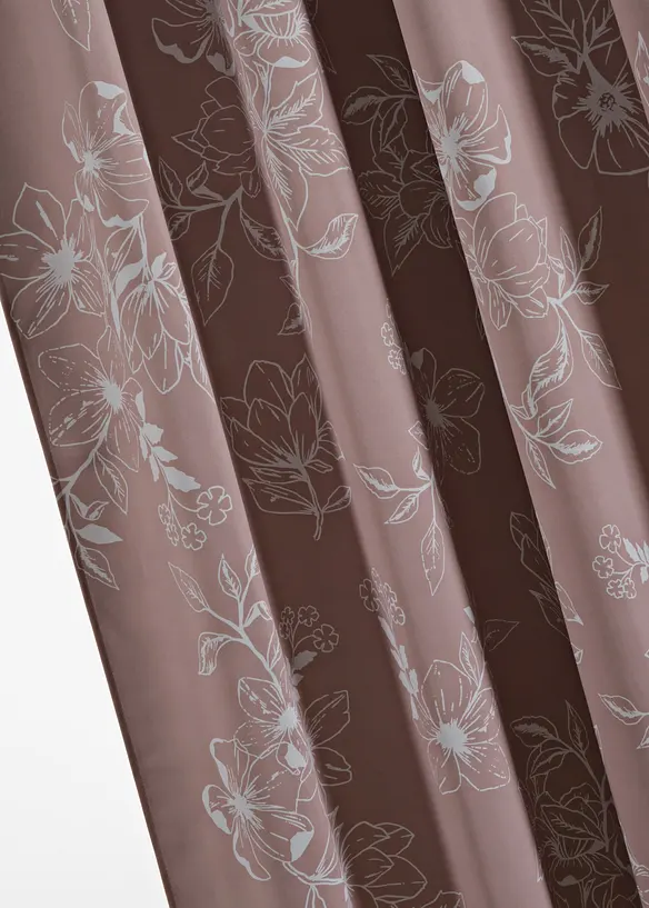 Mørkleggingsgardin med bladmønster (1-pack), bonprix
