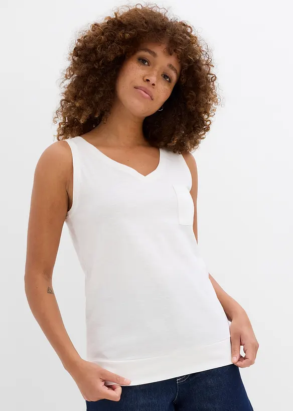Singlet i 100% økologisk bomull (2-pack), bonprix