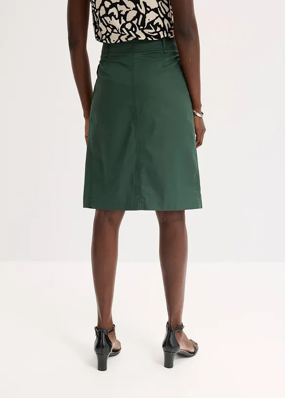 Midiskjørt av bomullspopelin, bonprix