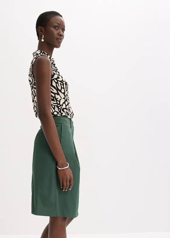 Midiskjørt av bomullspopelin, bonprix