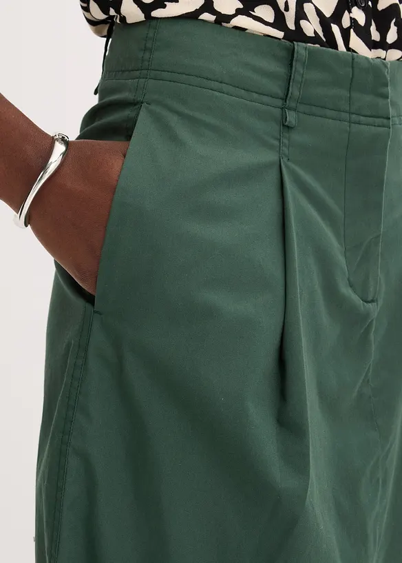 Midiskjørt av bomullspopelin, bonprix