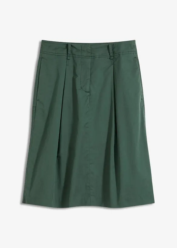 Midiskjørt av bomullspopelin, bonprix