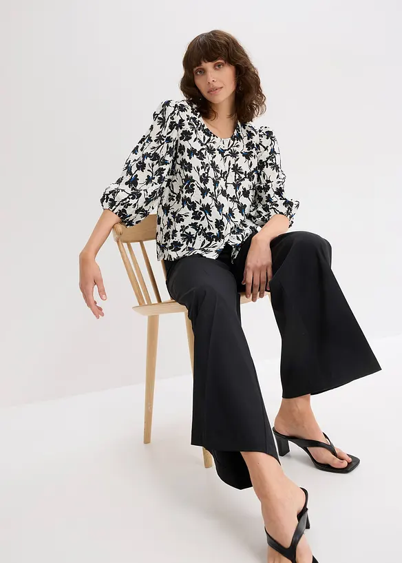 Kortermet bluse i strukturmateriale, bonprix