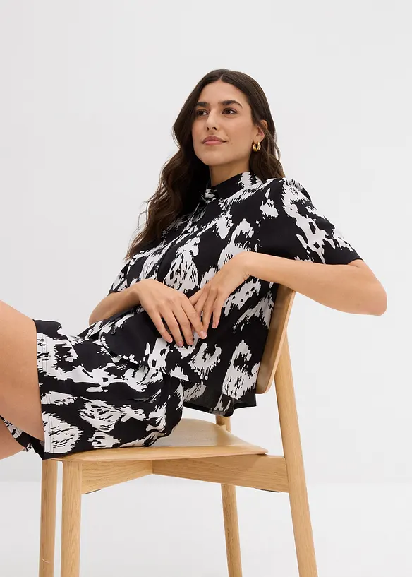 Viskosebluse med folklore trykk, bonprix