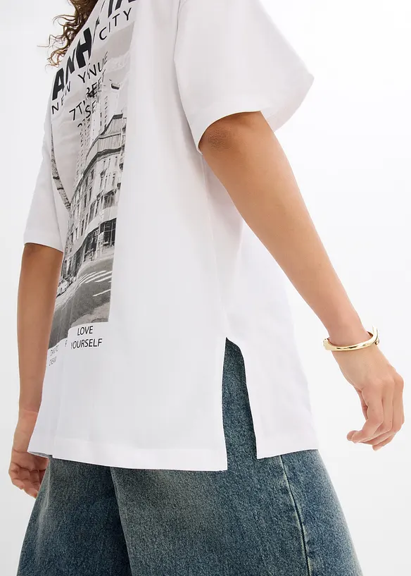 Oversized topp i 100% økologisk bomull, bonprix