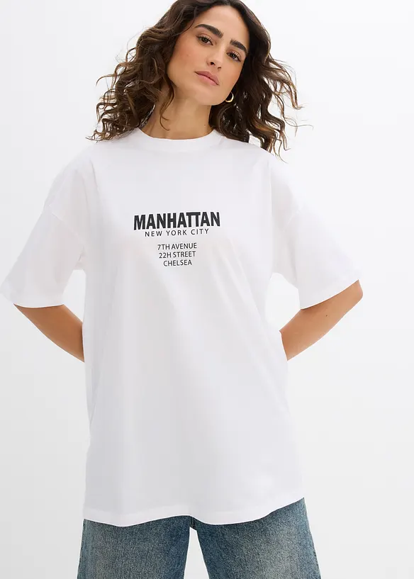 Oversized topp i 100% økologisk bomull, bonprix