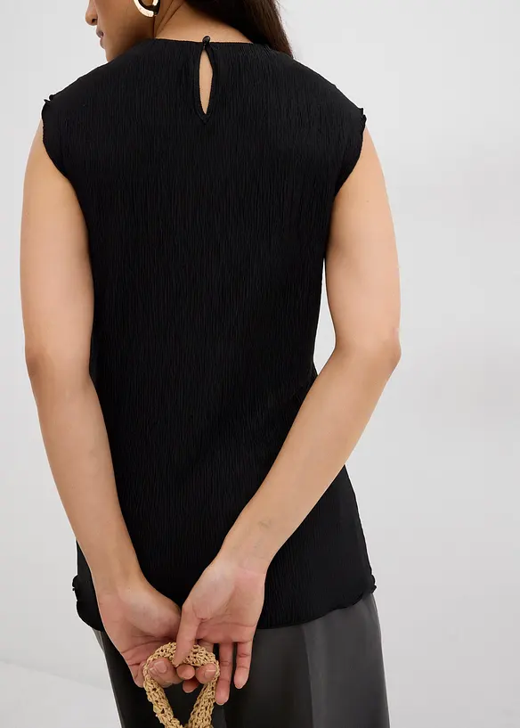 Crinkle topp i strukturmateriale, bonprix