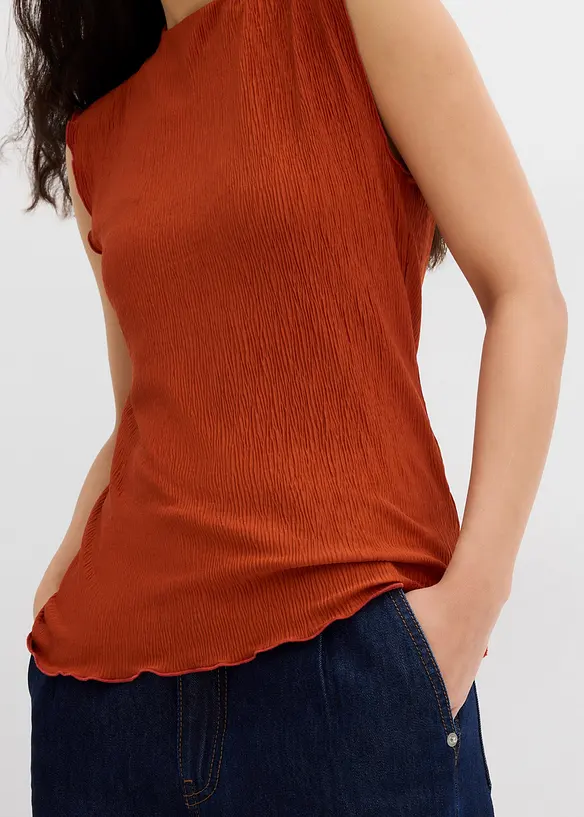 Crinkle topp i strukturmateriale, bonprix