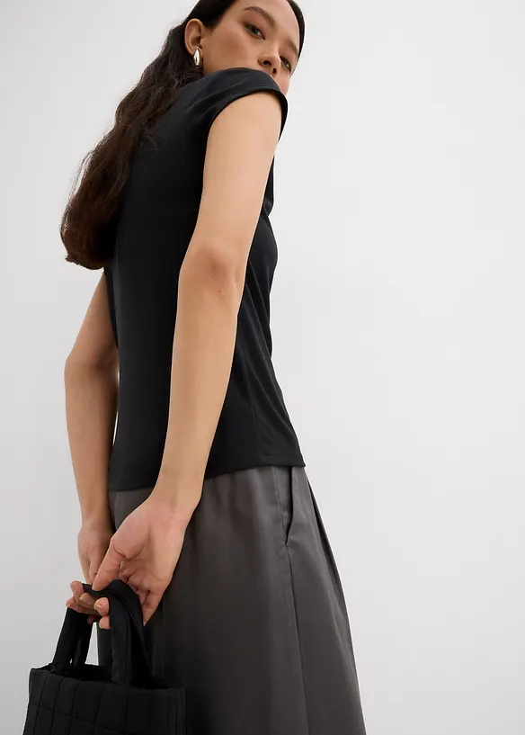 Ribbet topp i myk modalmiks, bonprix