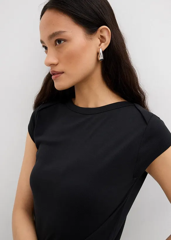 Ribbet topp i myk modalmiks, bonprix